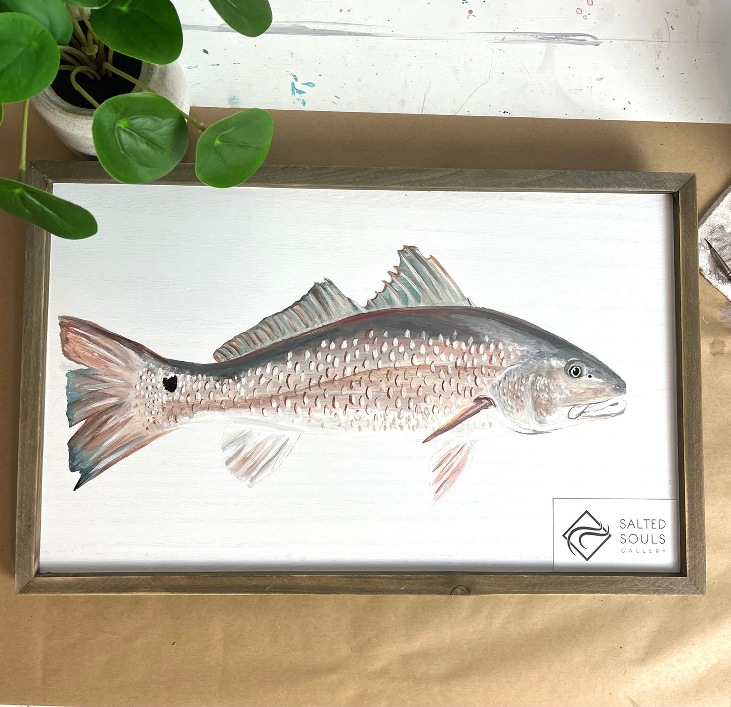 “Perfect Catch” Acrylic on wood by Macey Rewis