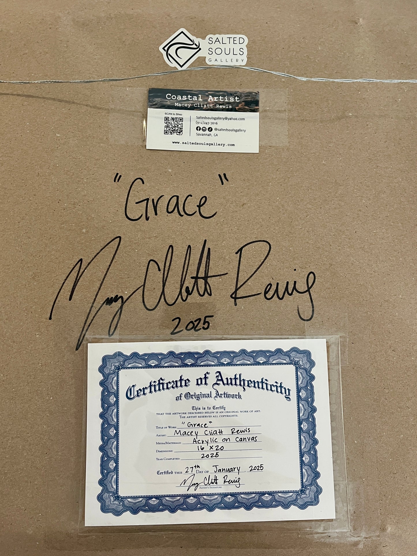 Grace, Original Acrylic on Canvas, Framed 16x20