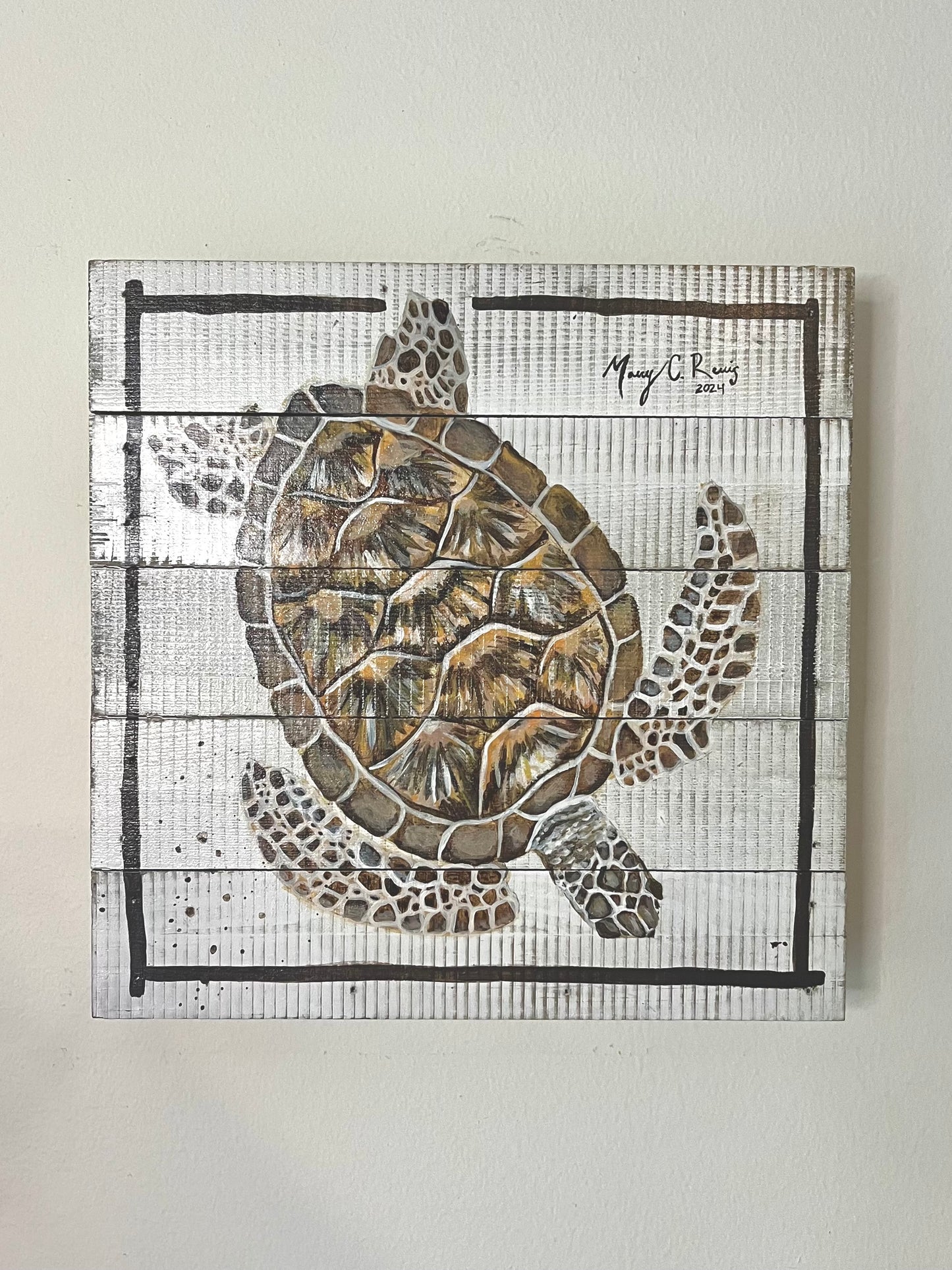 “Loggerhead Style”, Original acrylic on wood