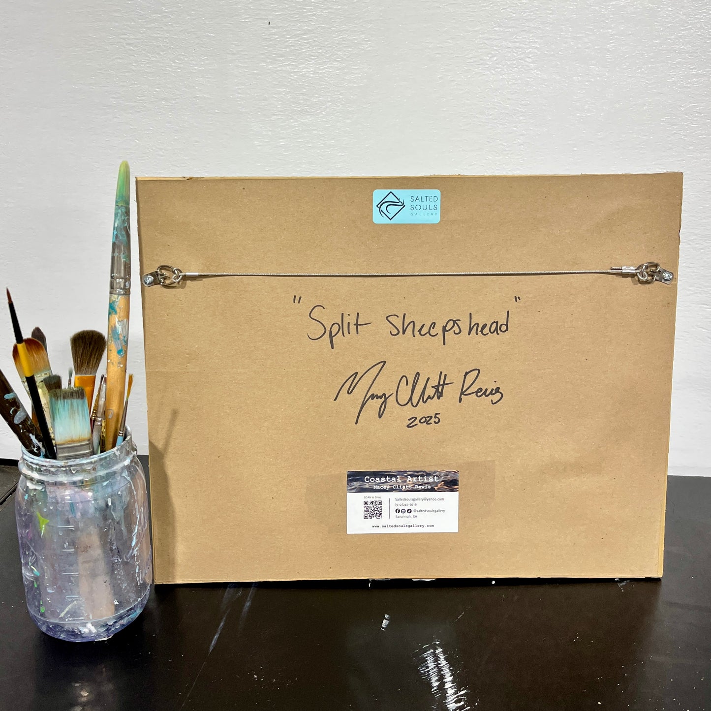 “Split Sheepshead” 12x16 Driftwood framed watercolor print