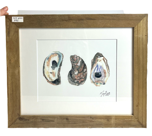 Framed “3 Oysters” 11x14 Print