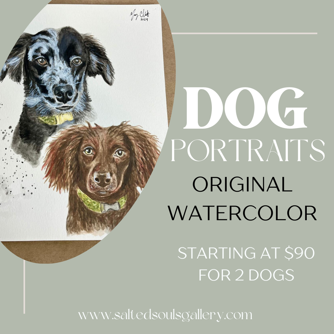 Dog/Pet Portrait Custom Watercolor Painting, Original by Macey C. Rewis