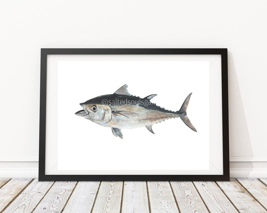 "Blackfin Tuna" Watercolor Print by Macey Cliatt Rewis