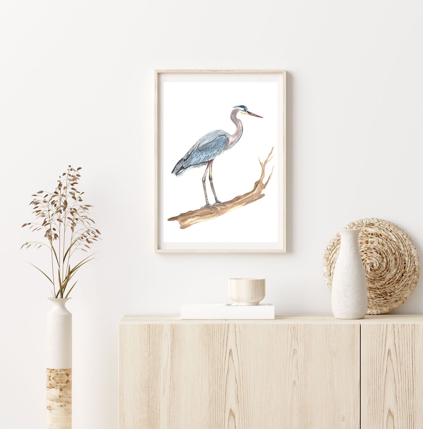 "Savannah Blue Heron" Watercolor Print by Macey Cliatt Rewis