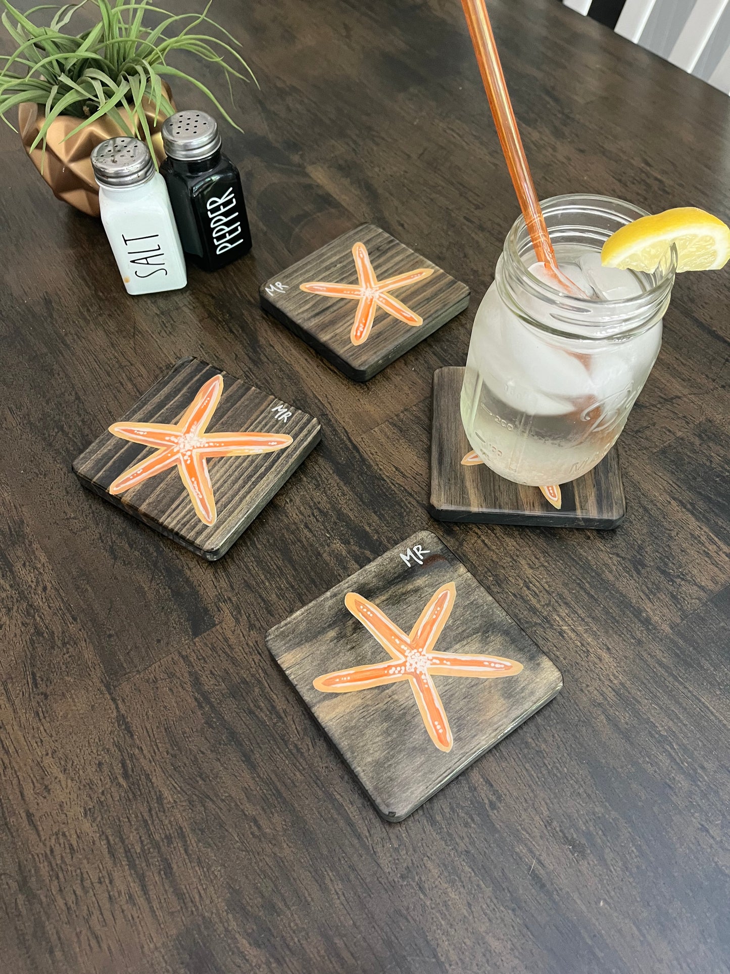 Original Starfish Coasters, Sealed with epoxy