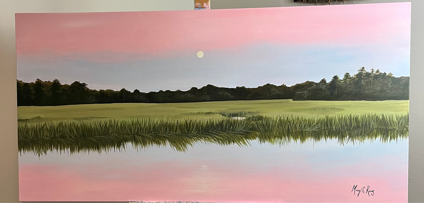Whispers of the Tide, Original Acrylic on Canvas, 24x48