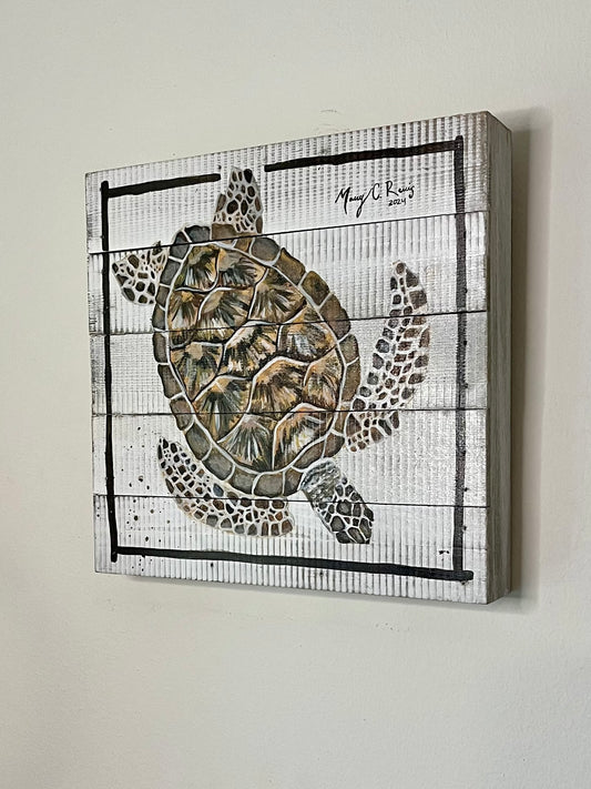 “Loggerhead Style”, Original acrylic on wood