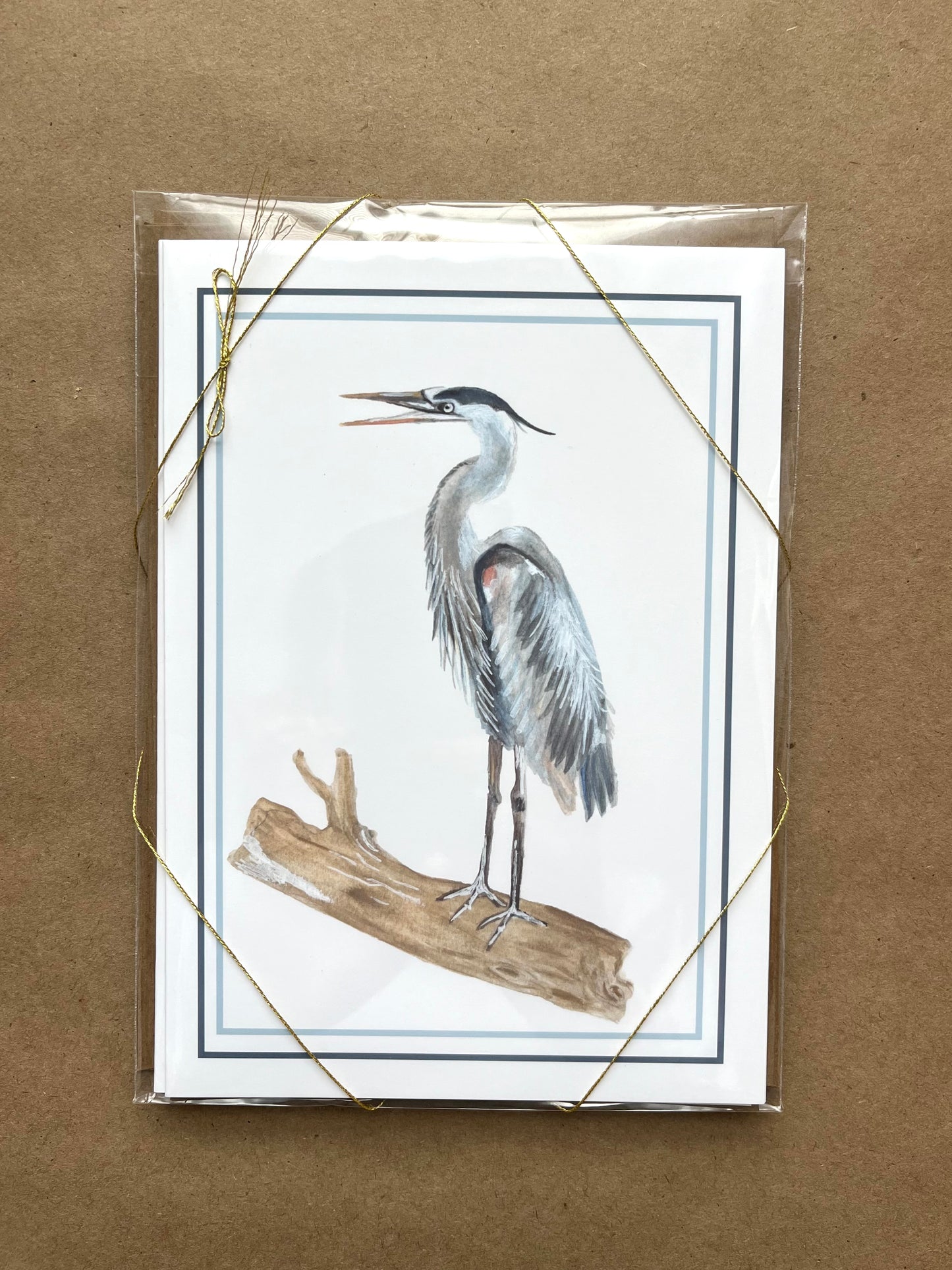 "Tybee Heron” Note Card Set with Envelope, Stationary