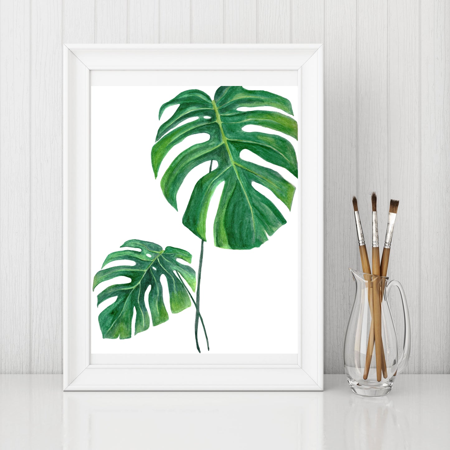 "Monstera Plant" Watercolor Print by Macey Rewis