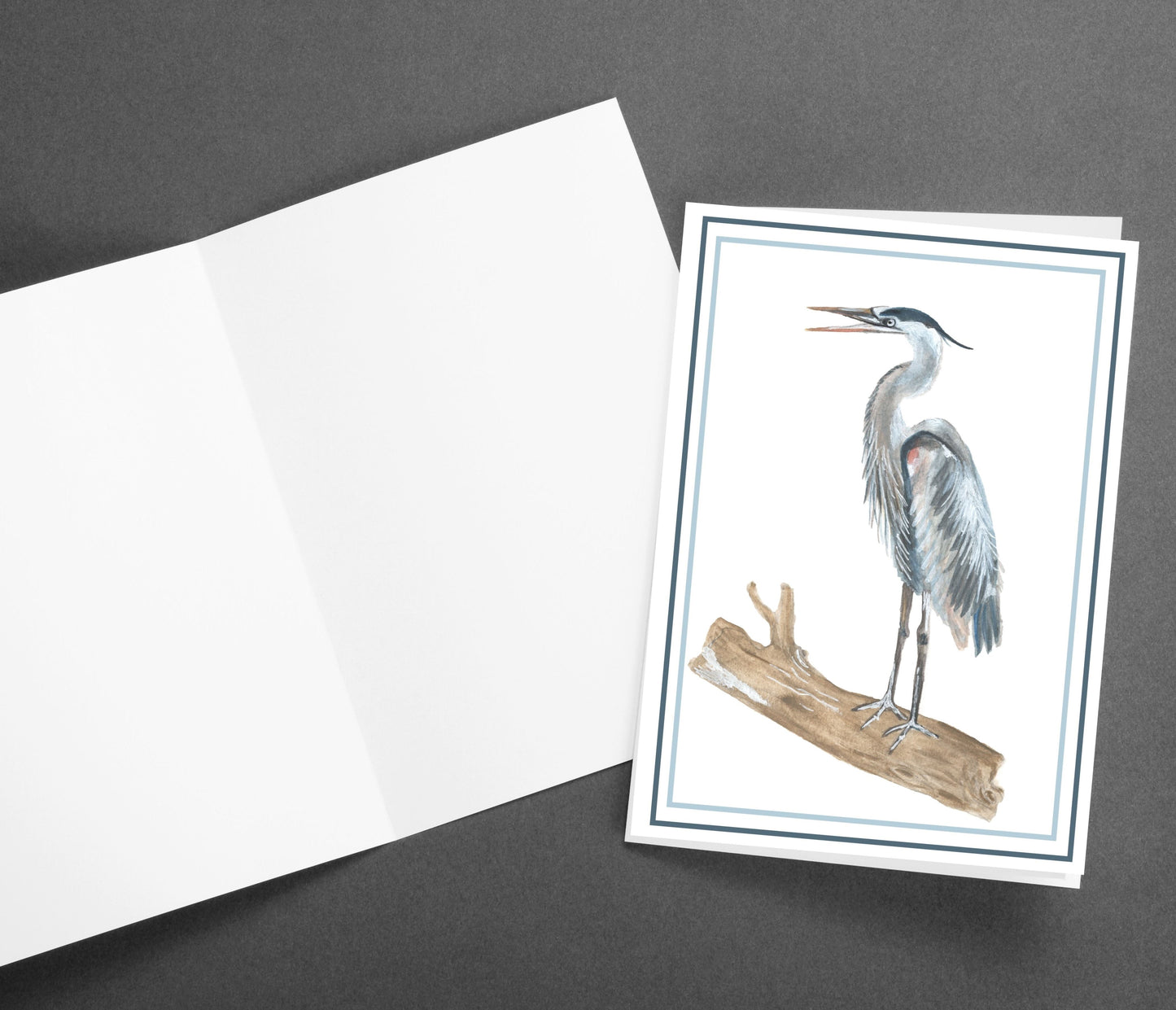 "Tybee Heron” Note Card Set with Envelope, Stationary