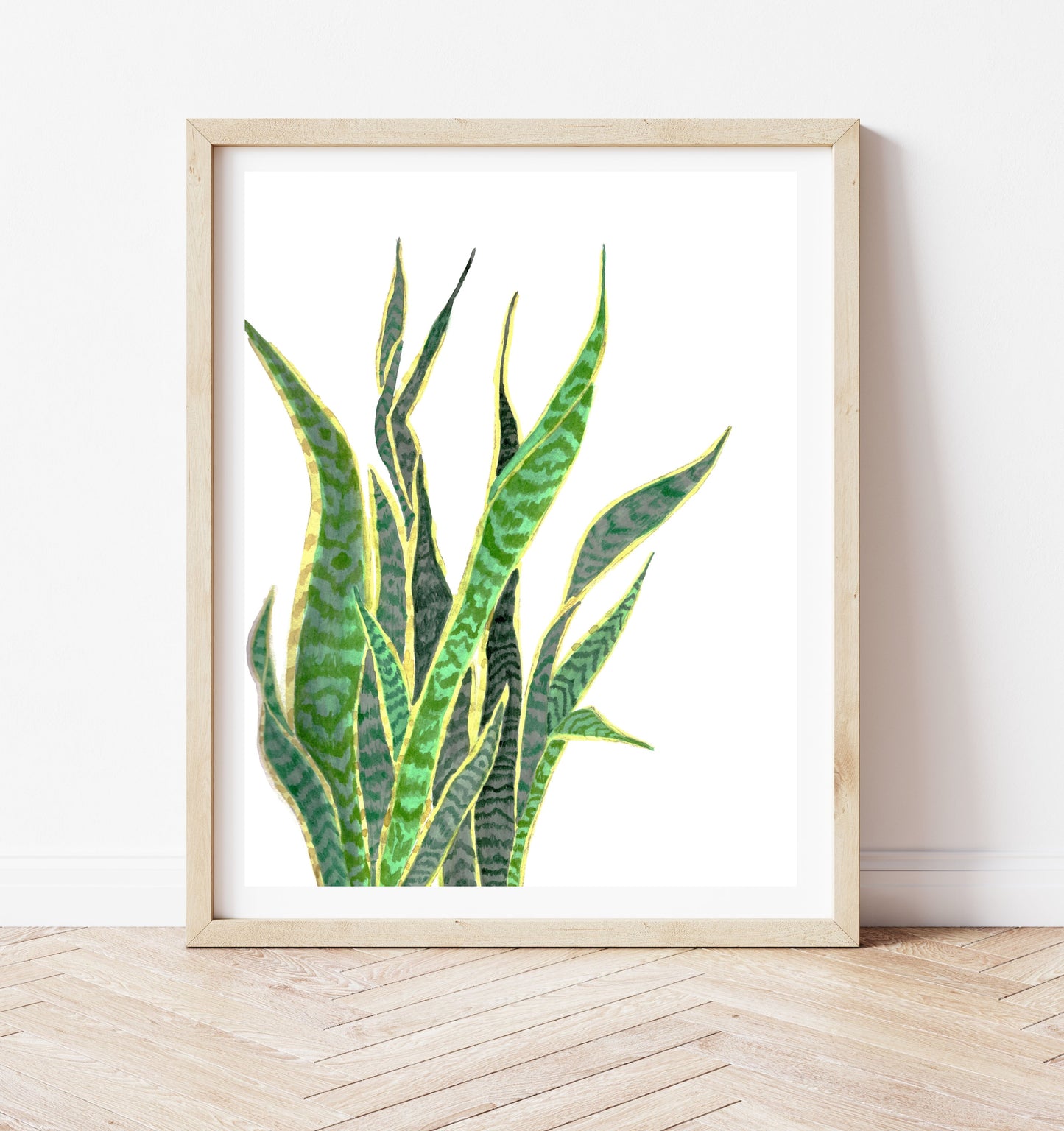 "Savannah Snake Plant" Watercolor Print by Macey Rewis