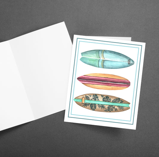 Stationary Set of 4, "Surf’s up” Note Card Set with Envelopes, Accessories