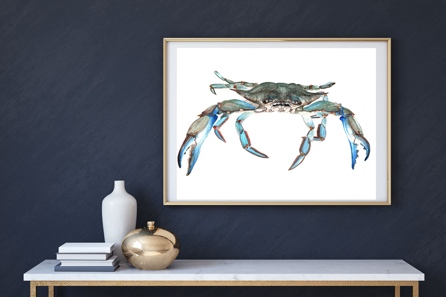 "Savannah Blue Crab" Watercolor Animal Print by Macey Cliatt Rewis