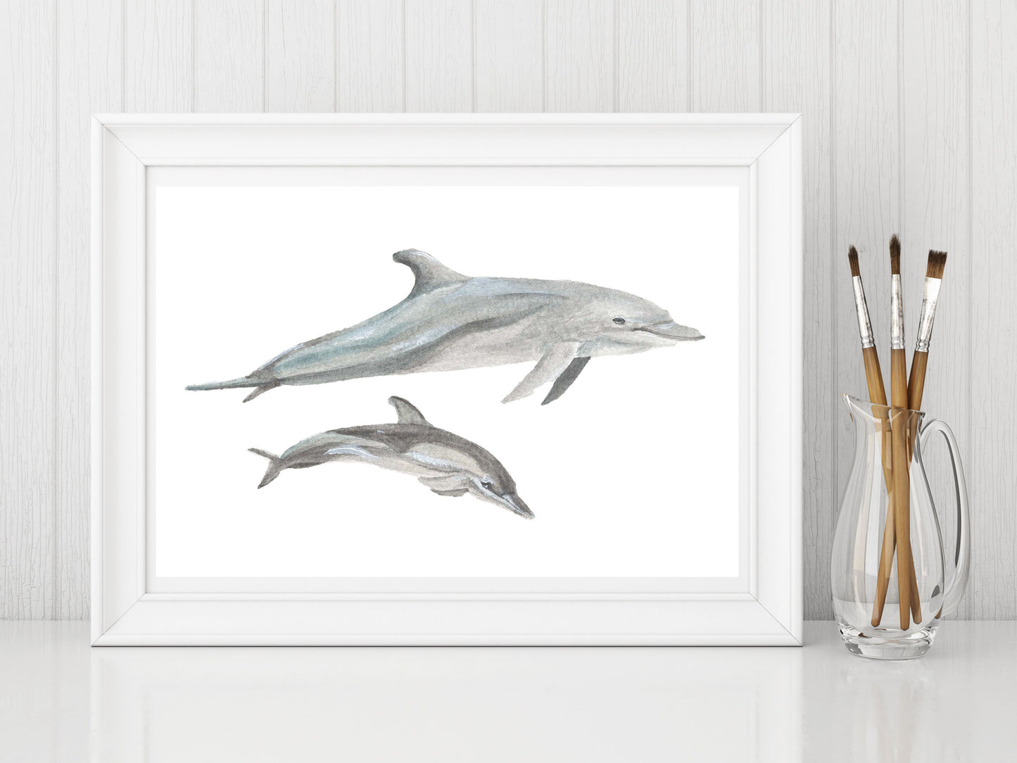 "Bottlenose Dolphins" Watercolor Print by Macey Cliatt Rewis