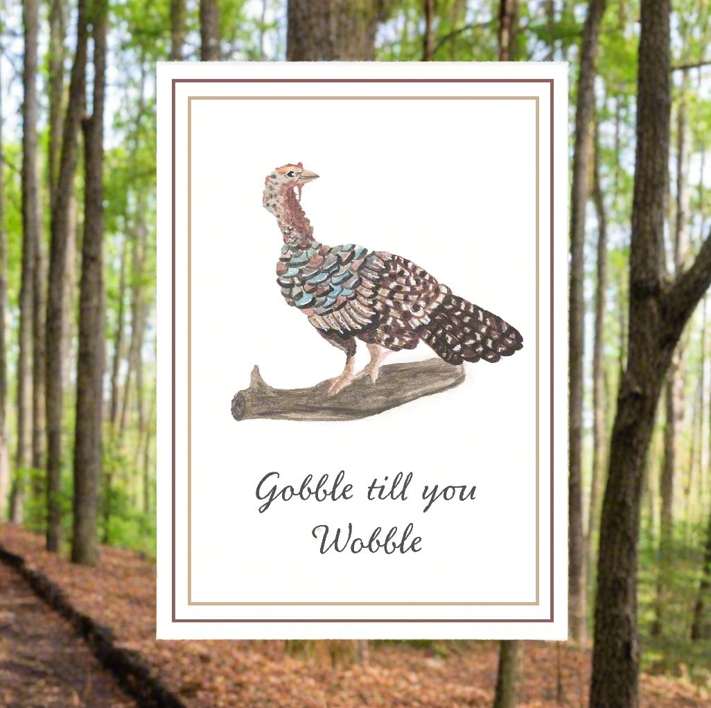 "Gobble till you Wobble" Foldable Note Card with Envelope, Accessories, Stationary Set