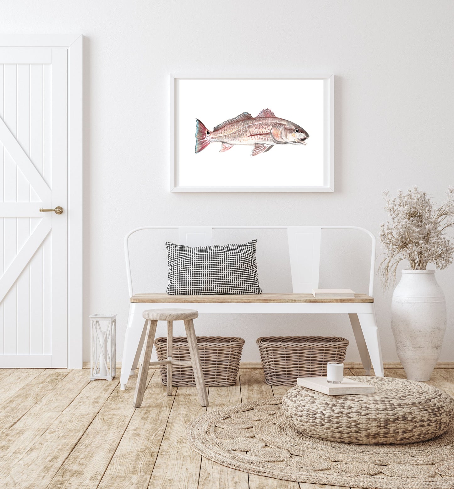 "Keeper" Watercolor Red Fish Print by Macey Cliatt Rewis