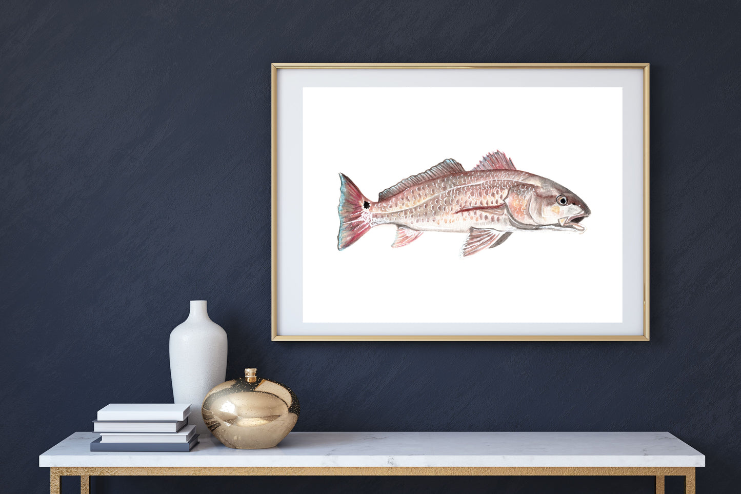 "Keeper" Watercolor Red Fish Print by Macey Cliatt Rewis