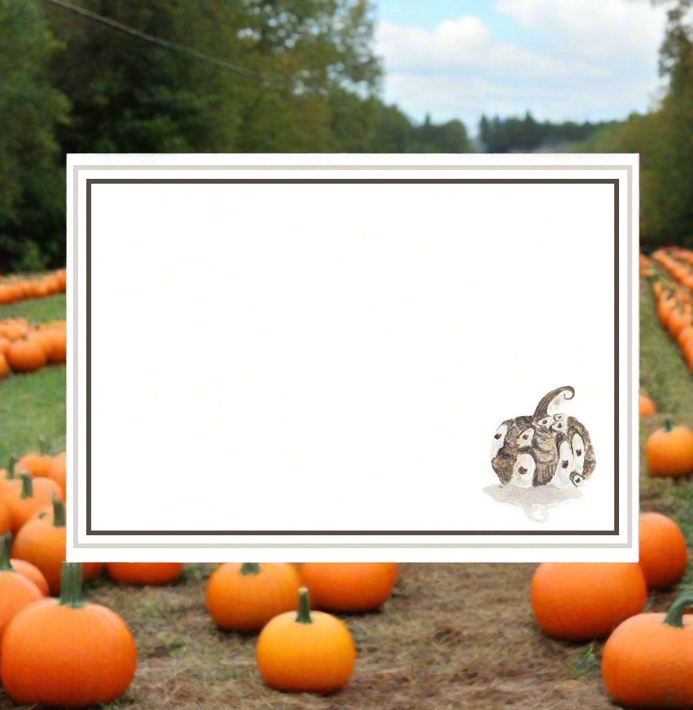 "Oyster Pumpkin" Flat Note Card with Envelope, Accessories, Stationary Set