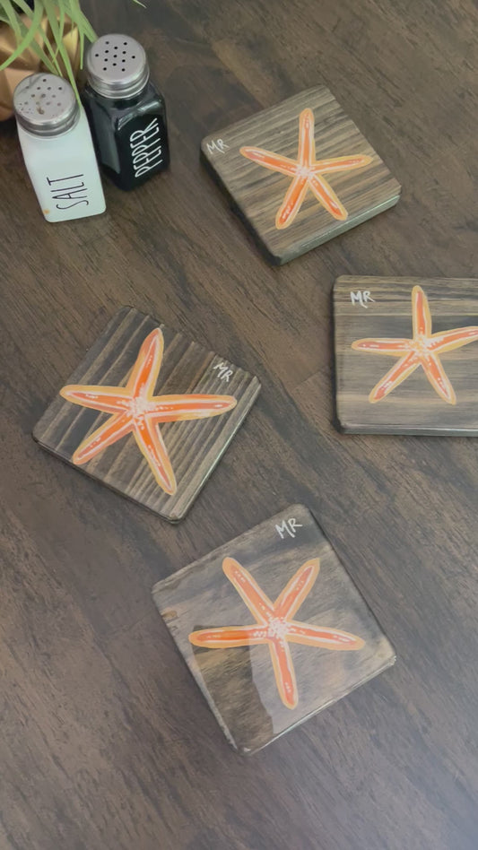 Original Starfish Coasters, Sealed with epoxy