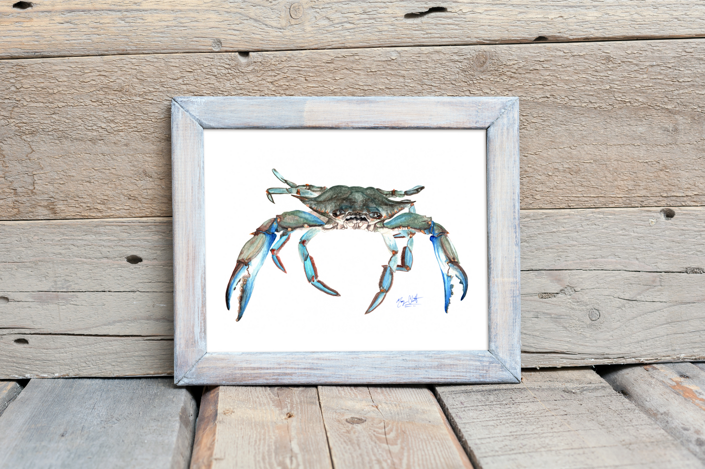 "Savannah Blue Crab" Watercolor Animal Print by Macey Cliatt Rewis