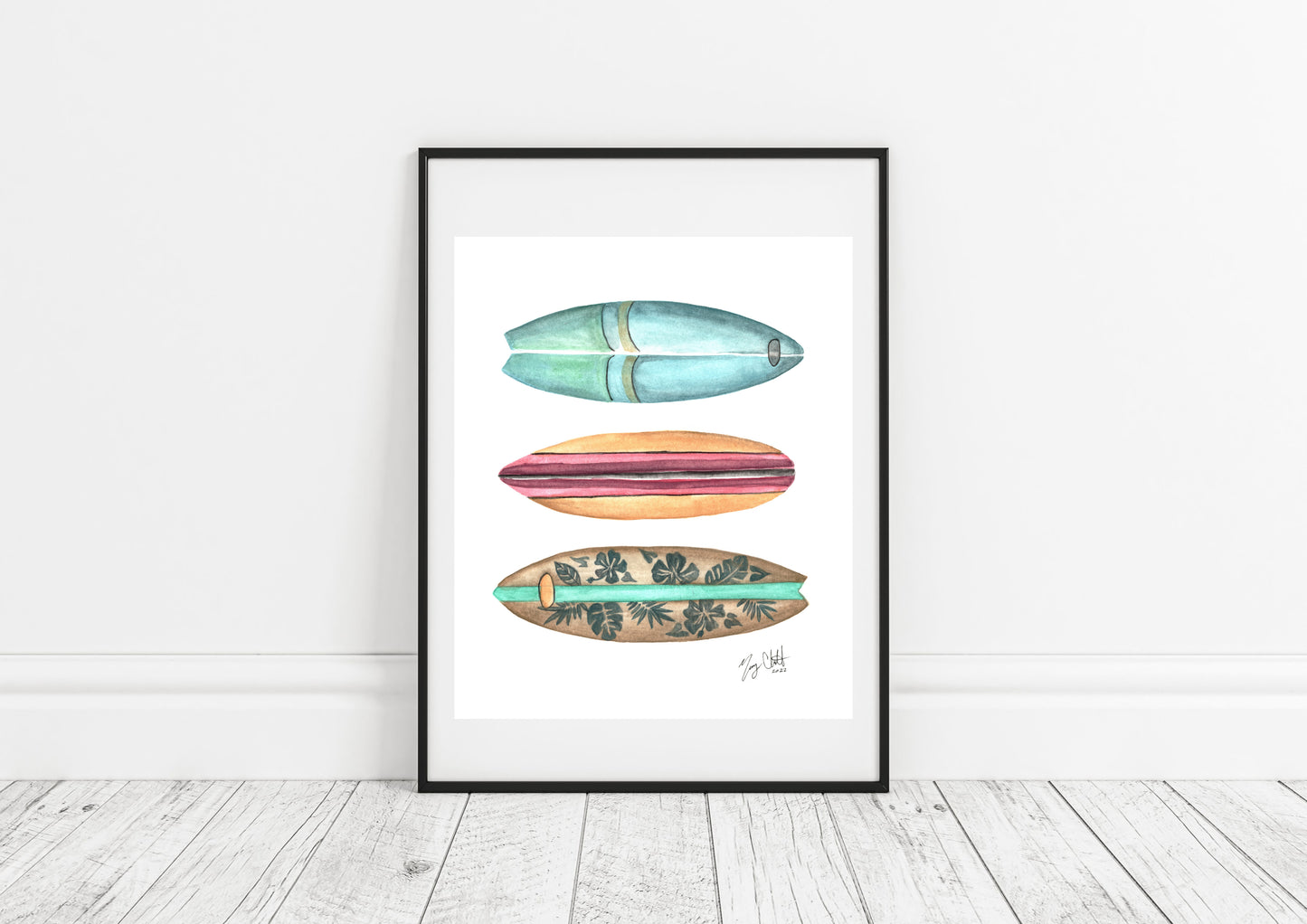 "Surf's Up" Watercolor Print by Macey Cliatt Rewis