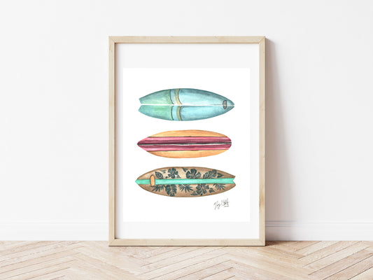 "Surf's Up" Watercolor Print by Macey Cliatt Rewis