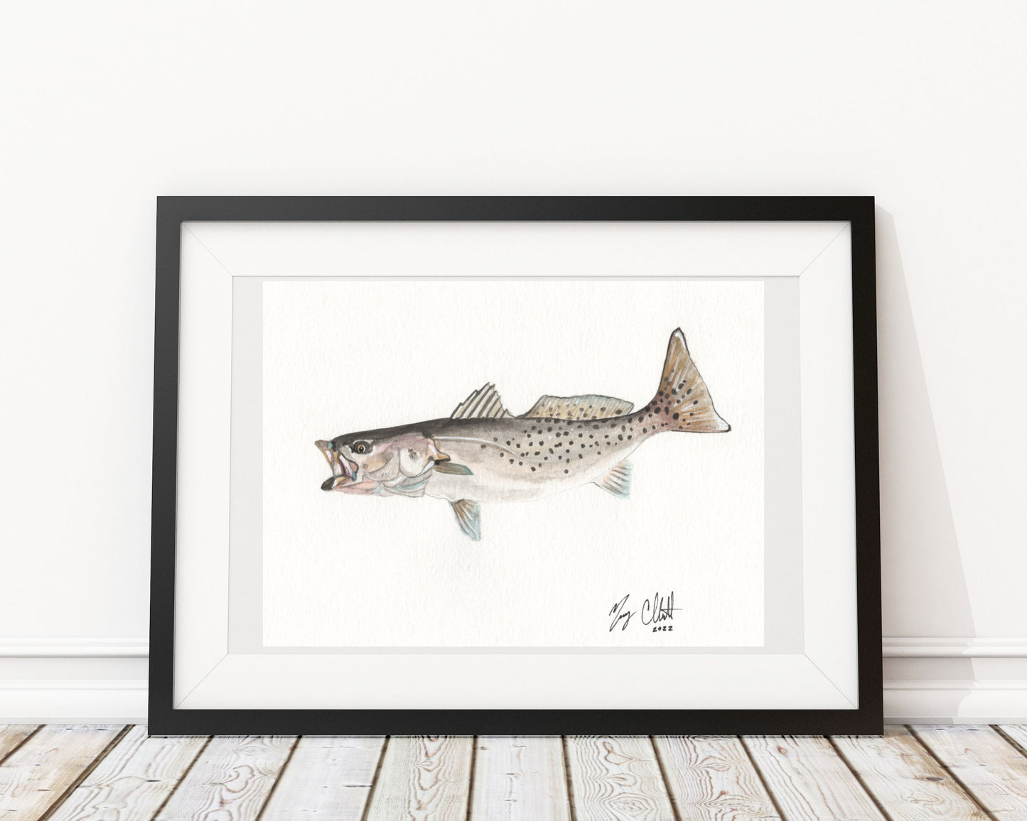 Limited Edition "Winter Trout" Watercolor Print by Macey Cliatt