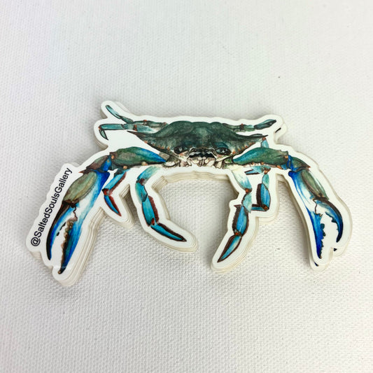 Watercolor Blue Crab Sticker, Accessories