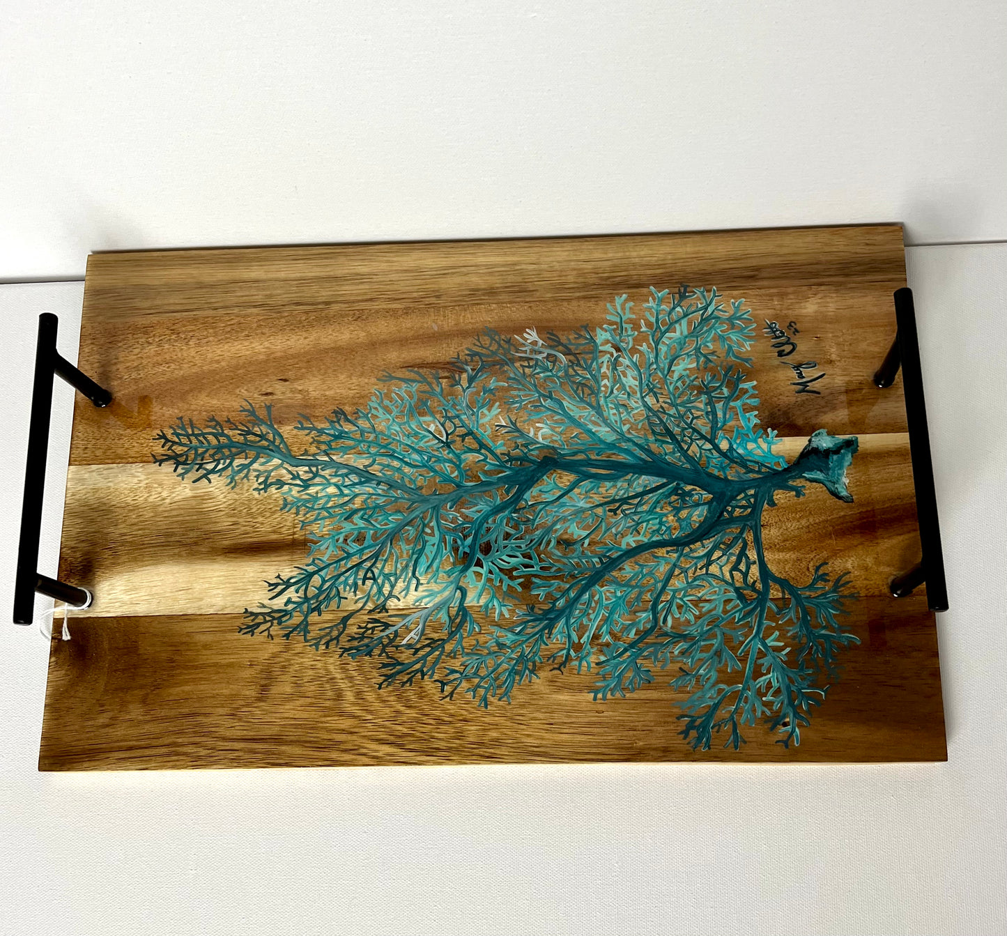 Hand Painted Wood Serving Board,by Macey Cliatt