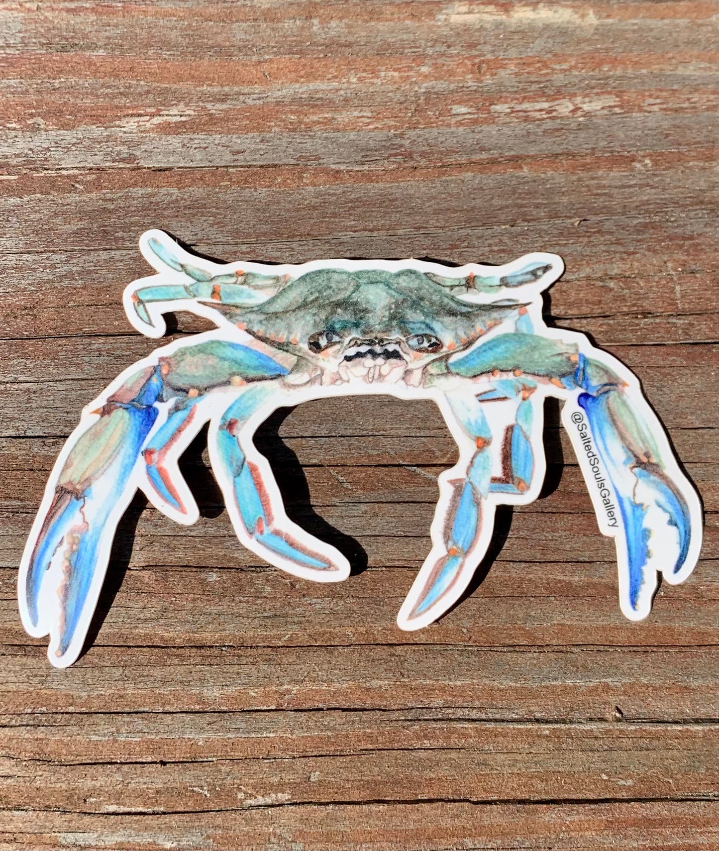 Watercolor Blue Crab Sticker, Accessories