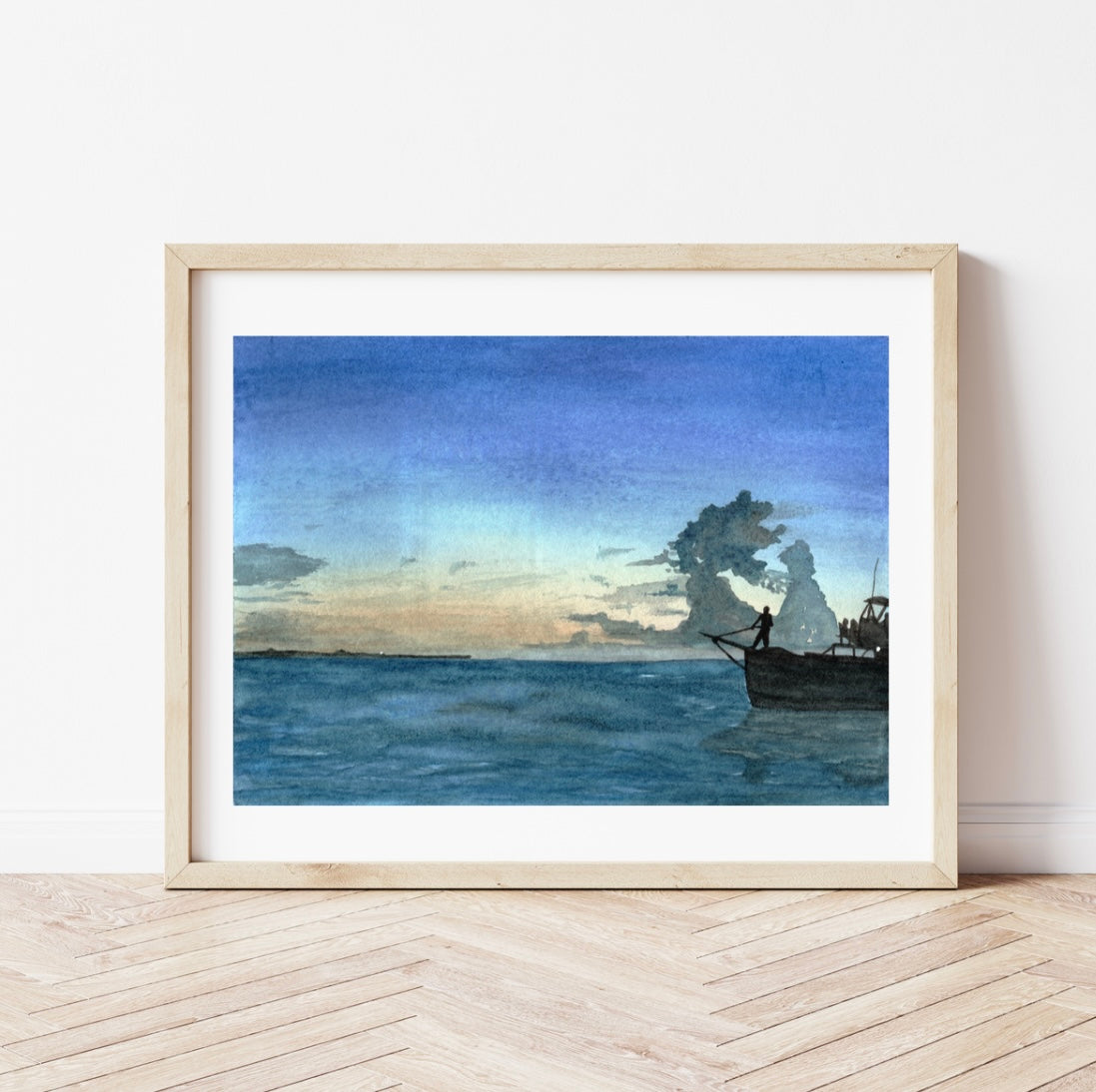 “Cayman Sunset” Original Watercolor Painting by Macey Cliatt