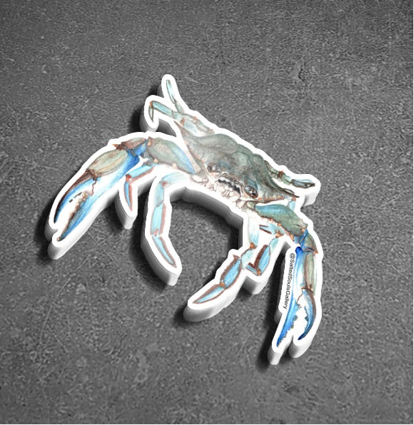 Watercolor Blue Crab Sticker, Accessories