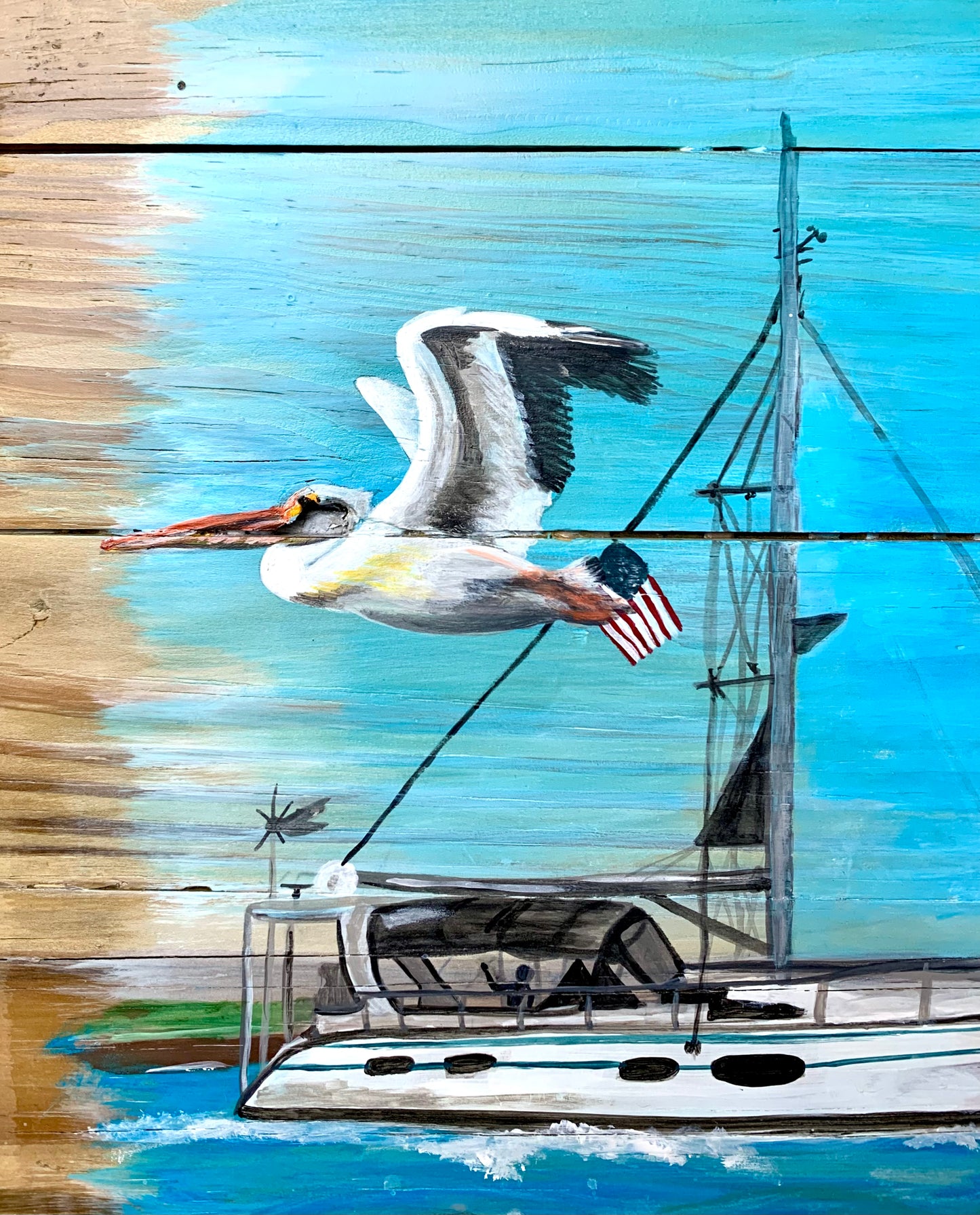 “Pelican Crossing" Original Acrylic Painting by Macey Cliatt