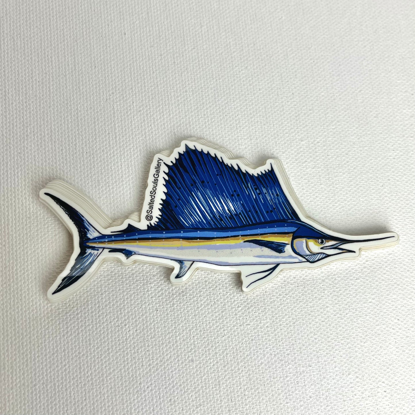 Sail Fish Sticker, weatherproof vinyl decal, Accessories