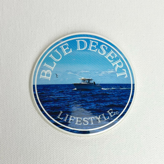 Blue Dessert Lifestyle Fishing Sticker, Accessories