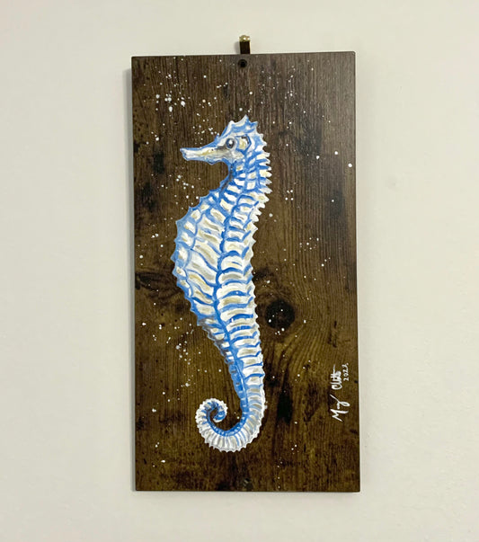 "Nautical Seahorse” Original Acrylic Painting by Macey Cliatt