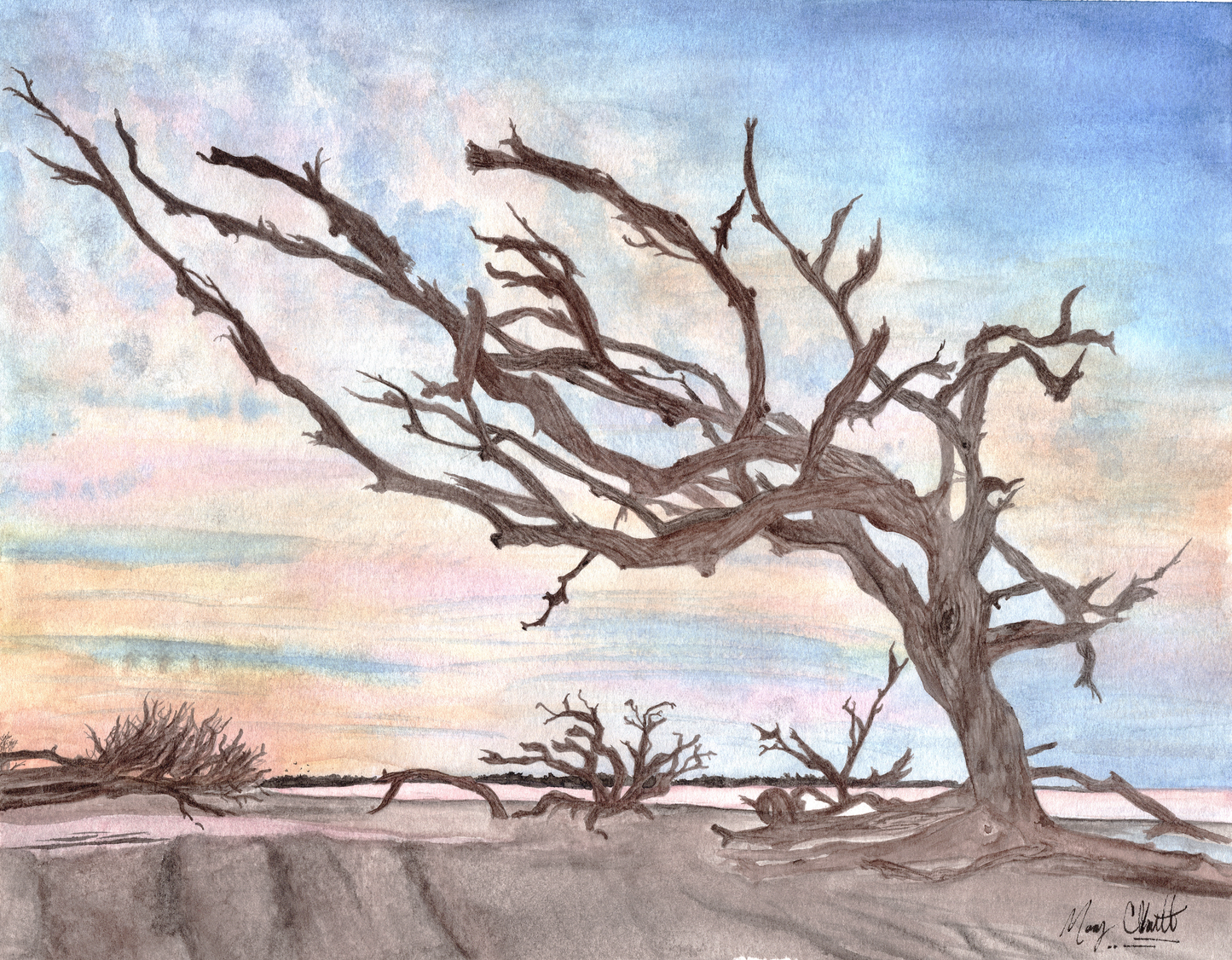 "Time Drifts On" Watercolor Print by Macey Cliatt